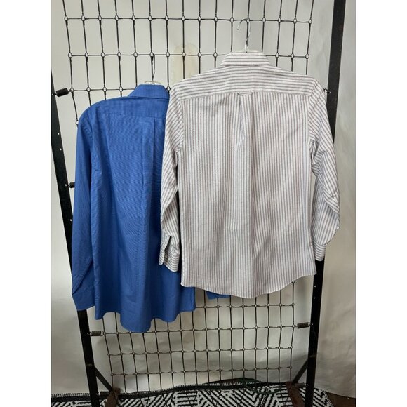 Two Chaps and Stafford Mens Classic Fit Wrinkle-Free Broadcloth Dress Shirts 15 - Picture 2 of 16